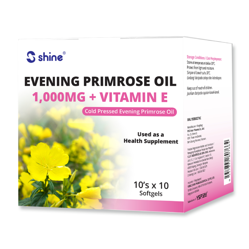 EPPC 800x800 SHINE EVENING PRIMROSE OIL 1,000MG + VITAMIN E SOFTGEL - Image 1